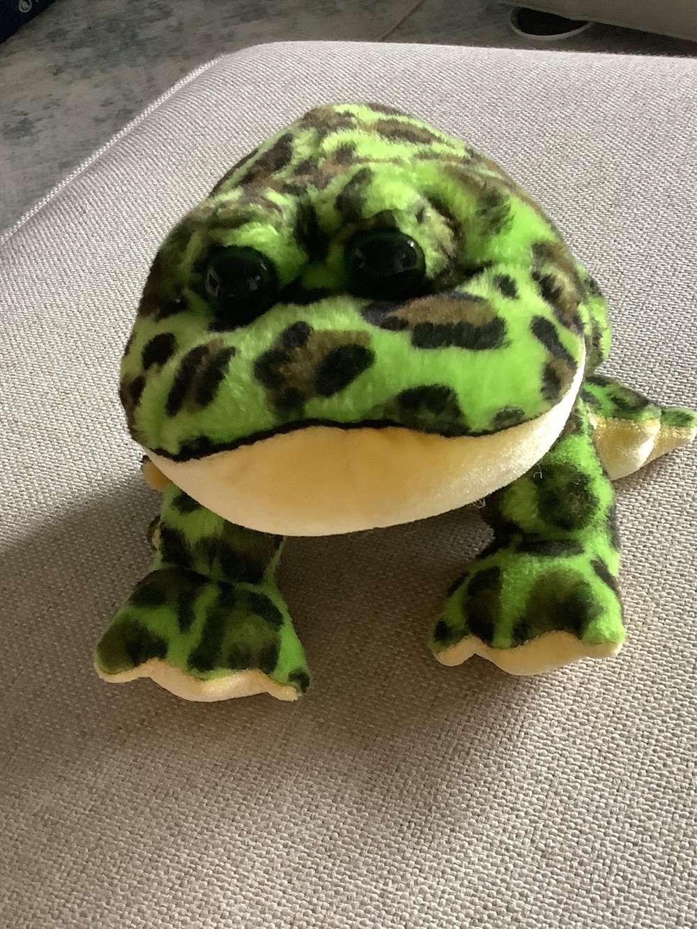 GANZ Green and Yellow Plush Frog Stuffed Animal
